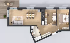 3 pokoje, mieszkanie 61,30 m², piętro 1, oferta nr A14, Kapelanka – Pychowicka - Budynek AB, Kraków, Dębniki, Zakrzówek, ul. Pychowicka 3 / 3A