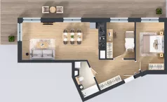 3 pokoje, mieszkanie 63,57 m², piętro 4, oferta nr A38, Kapelanka – Pychowicka - Budynek AB, Kraków, Dębniki, Zakrzówek, ul. Pychowicka 3 / 3A