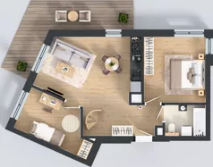3 pokoje, mieszkanie 57,99 m², piętro 6, oferta nr A44, Kapelanka – Pychowicka - Budynek AB, Kraków, Dębniki, Zakrzówek, ul. Pychowicka 3 / 3A