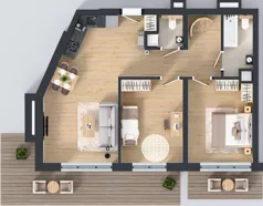 3 pokoje, mieszkanie 71,56 m², piętro 6, oferta nr A46, Kapelanka – Pychowicka - Budynek AB, Kraków, Dębniki, Zakrzówek, ul. Pychowicka 3 / 3A