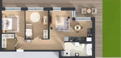3 pokoje, mieszkanie 61,54 m², parter, oferta nr 1, Badurskiego 7, Kraków, Podgórze Duchackie, Piaski Wielkie, ul. Badurskiego 7