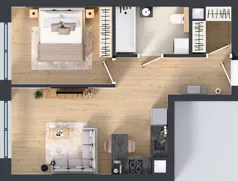 2 pokoje, mieszkanie 42,21 m², parter, oferta nr 3, Badurskiego 7, Kraków, Podgórze Duchackie, Piaski Wielkie, ul. Badurskiego 7