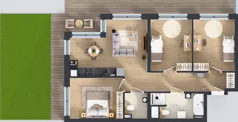 4 pokoje, mieszkanie 76,05 m², parter, oferta nr 6, Badurskiego 7, Kraków, Podgórze Duchackie, Piaski Wielkie, ul. Badurskiego 7