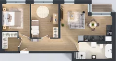 3 pokoje, mieszkanie 61,53 m², piętro 1, oferta nr 7, Badurskiego 7, Kraków, Podgórze Duchackie, Piaski Wielkie, ul. Badurskiego 7