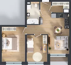 3 pokoje, mieszkanie 56,82 m², piętro 1, oferta nr 10, Badurskiego 7, Kraków, Podgórze Duchackie, Piaski Wielkie, ul. Badurskiego 7