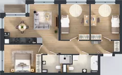 4 pokoje, mieszkanie 76,08 m², piętro 1, oferta nr 12, Badurskiego 7, Kraków, Podgórze Duchackie, Piaski Wielkie, ul. Badurskiego 7