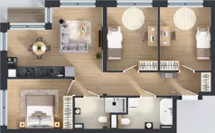 4 pokoje, mieszkanie 76,08 m², piętro 2, oferta nr 18, Badurskiego 7, Kraków, Podgórze Duchackie, Piaski Wielkie, ul. Badurskiego 7