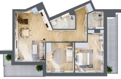 3 pokoje, mieszkanie 74,90 m², piętro 6, oferta nr A47, Kapelanka – Pychowicka - Budynek AB, Kraków, Dębniki, Zakrzówek, ul. Pychowicka 3 / 3A