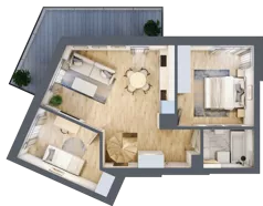 3 pokoje, mieszkanie 58,27 m², piętro 6, oferta nr A44, Kapelanka – Pychowicka - Budynek AB, Kraków, Dębniki, Zakrzówek, ul. Pychowicka 3 / 3A