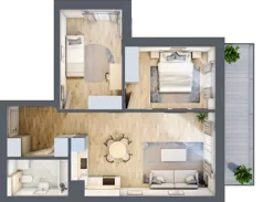 3 pokoje, mieszkanie 56,64 m², piętro 4, oferta nr A32, Kapelanka – Pychowicka - Budynek AB, Kraków, Dębniki, Zakrzówek, ul. Pychowicka 3 / 3A