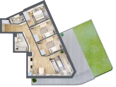 4 pokoje, mieszkanie 74,62 m², piętro 1, oferta nr A11, Kapelanka – Pychowicka - Budynek AB, Kraków, Dębniki, Zakrzówek, ul. Pychowicka 3 / 3A