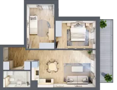 3 pokoje, mieszkanie 56,64 m², piętro 1, oferta nr A8, Kapelanka – Pychowicka - Budynek AB, Kraków, Dębniki, Zakrzówek, ul. Pychowicka 3 / 3A