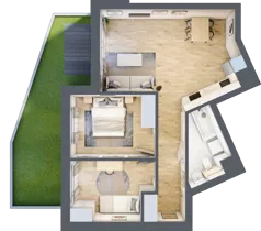 3 pokoje, mieszkanie 57,91 m², parter, oferta nr A5, Kapelanka – Pychowicka - Budynek AB, Kraków, Dębniki, Zakrzówek, ul. Pychowicka 3 / 3A
