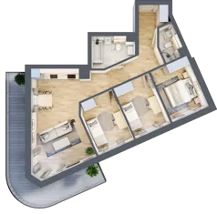 4 pokoje, mieszkanie 74,62 m², piętro 4, oferta nr A35, Kapelanka – Pychowicka - Budynek AB, Kraków, Dębniki, Zakrzówek, ul. Pychowicka 3 / 3A