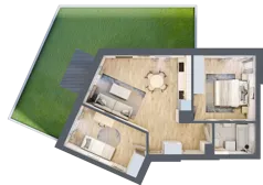 3 pokoje, mieszkanie 55,64 m², parter, oferta nr A1, Kapelanka – Pychowicka - Budynek AB, Kraków, Dębniki, Zakrzówek, ul. Pychowicka 3 / 3A
