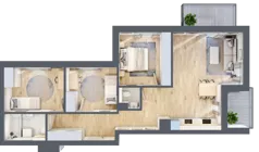 4 pokoje, mieszkanie 78,62 m², piętro 2, oferta nr B59, Kapelanka – Pychowicka - Budynek AB, Kraków, Dębniki, Zakrzówek, ul. Pychowicka 3 / 3A