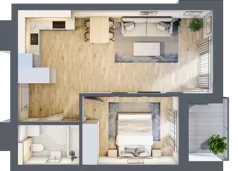 2 pokoje, mieszkanie 46,03 m², piętro 6, oferta nr B88, Kapelanka – Pychowicka - Budynek AB, Kraków, Dębniki, Zakrzówek, ul. Pychowicka 3 / 3A