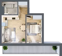 2 pokoje, mieszkanie 38,61 m², piętro 4, oferta nr B27, Kapelanka – Pychowicka - Budynek AB, Kraków, Dębniki, Zakrzówek, ul. Pychowicka 3 / 3A