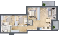 4 pokoje, mieszkanie 78,62 m², piętro 1, oferta nr B52, Kapelanka – Pychowicka - Budynek AB, Kraków, Dębniki, Zakrzówek, ul. Pychowicka 3 / 3A