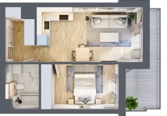 2 pokoje, mieszkanie 41,99 m², piętro 4, oferta nr B30, Kapelanka – Pychowicka - Budynek AB, Kraków, Dębniki, Zakrzówek, ul. Pychowicka 3 / 3A