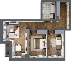 3 pokoje, mieszkanie 60,20 m², piętro 1, oferta nr 8, Badurskiego 7, Kraków, Podgórze Duchackie, Piaski Wielkie, ul. Badurskiego 7