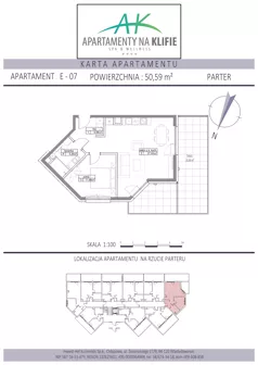 2 pokoje, apartament inwestycyjny 49,93 m², piętro 3, oferta nr E-30, Apartamenty na Klifie, Władysławowo, Chłapowo, ul. Żeromskiego 27