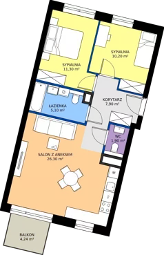 3 pokoje, mieszkanie 62,33 m², piętro 1, oferta nr 48, 28 Czerwca 1956 r., Poznań, Wilda, Dębiec, ul. 28 Czerwca 1956 r. 346