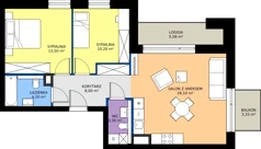 3 pokoje, mieszkanie 65,03 m², piętro 2, oferta nr 8, 28 Czerwca 1956 r., Poznań, Wilda, Dębiec, ul. 28 Czerwca 1956 r. 346