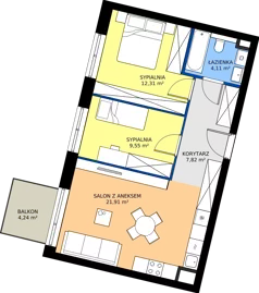 3 pokoje, mieszkanie 55,61 m², piętro 1, oferta nr 170, 28 Czerwca 1956 r., Poznań, Wilda, Dębiec, ul. 28 Czerwca 1956 r. 346