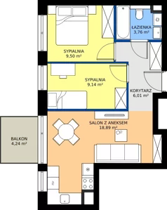 3 pokoje, mieszkanie 47,08 m², piętro 4, oferta nr 111, 28 Czerwca 1956 r., Poznań, Wilda, Dębiec, ul. 28 Czerwca 1956 r. 346