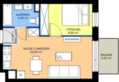 2 pokoje, mieszkanie 32,46 m², piętro 6, oferta nr 341, Jurowiecka 22, Białystok, Sienkiewicza, ul. Jurowiecka 22