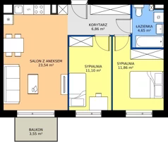 3 pokoje, mieszkanie 58,01 m², piętro 4, oferta nr 173, Jurowiecka 22, Białystok, Sienkiewicza, ul. Jurowiecka 22