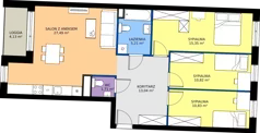 4 pokoje, mieszkanie 84,39 m², piętro 2, oferta nr 157, Jurowiecka 22, Białystok, Sienkiewicza, ul. Jurowiecka 22