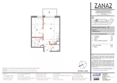 2 pokoje, mieszkanie 33,56 m², piętro 2, oferta nr 38, Zana 2, Warszawa, Praga Południe, Gocławek, ul. Tomasza Zana