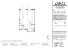 2 pokoje, mieszkanie 35,36 m², piętro 3, oferta nr 48, Zana 2, Warszawa, Praga Południe, Gocławek, ul. Tomasza Zana