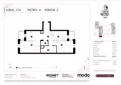 3 pokoje, mieszkanie 62,25 m², piętro 4, oferta nr M254, Osiedle Witaj etap II, Poznań, Naramowice, Naramowice, ul. Bielicowa
