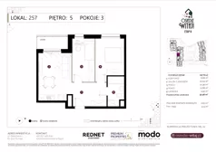 3 pokoje, mieszkanie 52,48 m², piętro 5, oferta nr M257, Osiedle Witaj etap II, Poznań, Naramowice, Naramowice, ul. Bielicowa