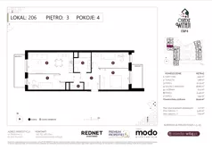 4 pokoje, mieszkanie 70,21 m², piętro 3, oferta nr L206, Osiedle Witaj etap II, Poznań, Naramowice, Naramowice, ul. Bielicowa