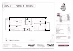 4 pokoje, mieszkanie 70,31 m², piętro 4, oferta nr L211, Osiedle Witaj etap II, Poznań, Naramowice, Naramowice, ul. Bielicowa