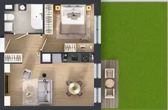 2 pokoje, mieszkanie 39,60 m², parter, oferta nr K318, Osiedle Witaj etap III, Poznań, Naramowice, ul. Bielicowa