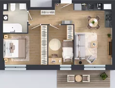 3 pokoje, mieszkanie 49,35 m², piętro 1, oferta nr E277, Osiedle Witaj etap III, Poznań, Naramowice, ul. Bielicowa