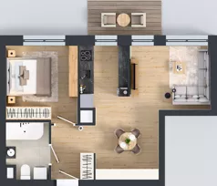 2 pokoje, mieszkanie 46,73 m², piętro 1, oferta nr E281, Osiedle Witaj etap III, Poznań, Naramowice, ul. Bielicowa