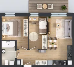 3 pokoje, mieszkanie 51,11 m², piętro 2, oferta nr E290, Osiedle Witaj etap III, Poznań, Naramowice, ul. Bielicowa