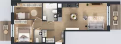 3 pokoje, mieszkanie 65,07 m², piętro 3, oferta nr E299, Osiedle Witaj etap III, Poznań, Naramowice, ul. Bielicowa