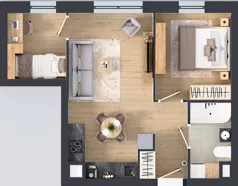 3 pokoje, mieszkanie 45,11 m², parter, oferta nr K312, Osiedle Witaj etap III, Poznań, Naramowice, ul. Bielicowa