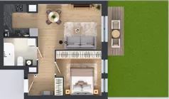 2 pokoje, mieszkanie 42,82 m², parter, oferta nr K314, Osiedle Witaj etap III, Poznań, Naramowice, ul. Bielicowa
