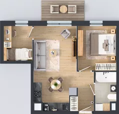 3 pokoje, mieszkanie 46,42 m², piętro 2, oferta nr K329, Osiedle Witaj etap III, Poznań, Naramowice, ul. Bielicowa