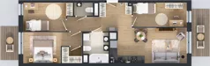 4 pokoje, mieszkanie 70,07 m², piętro 3, oferta nr K344, Osiedle Witaj etap III, Poznań, Naramowice, ul. Bielicowa