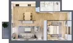 2 pokoje, apartament 47,73 m², piętro 1, oferta nr D13, Let's Sea Baltic Park II etap, Gąski, ul. Nadbrzeżna 52C