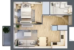 2 pokoje, mieszkanie 39,27 m², piętro 1, oferta nr D14, Let's Sea Baltic Park II etap, Gąski, ul. Nadbrzeżna 52C